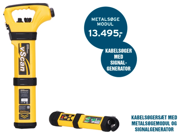 • Kabelsøgeren Vivax vScan med metalsøgemodul og signalgenerator