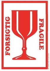 Etikette "Forsigtig" 150x105