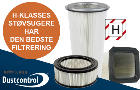 Dustcontrol industristøvsugere med H-filter