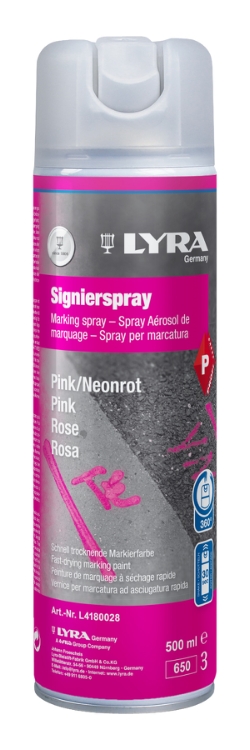 Lyra Mærkespray Neon pink 500ml.