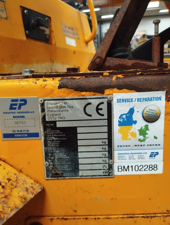 Thwaites 3 Tonne m/dr. højtip, Brugt dumper