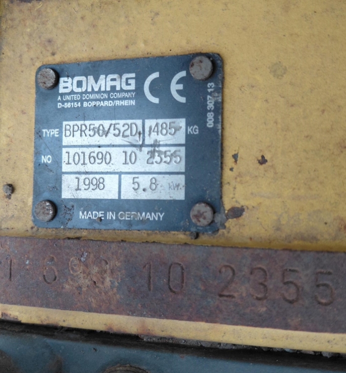 Bomag BPR50/52D, Brugt pladevibrator 